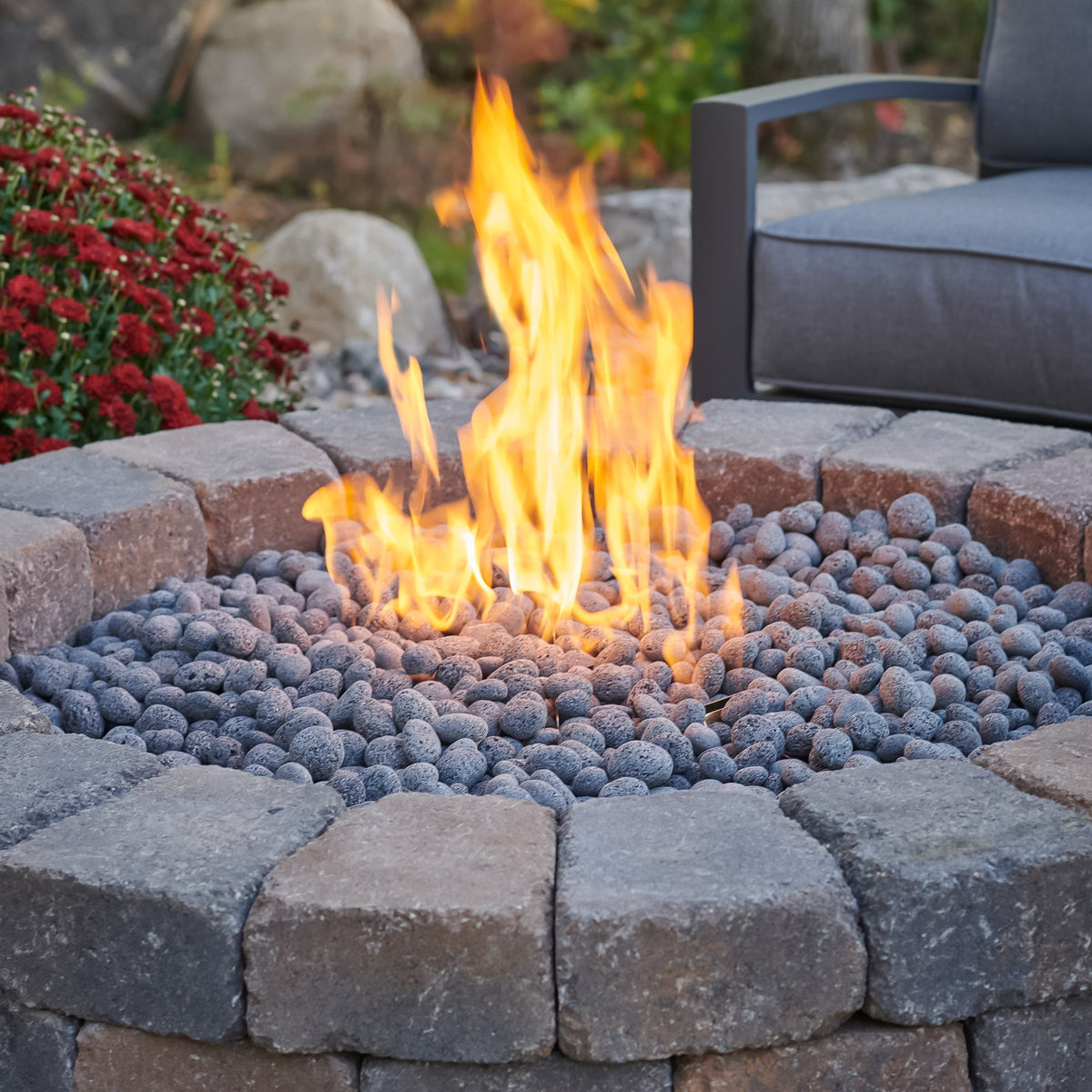 The Outdoor GreatRoom Company Bronson Block Round Gas Fire Pit Kit - 51.25-Inch - view 5
