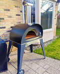 Alfa Ciao 27-Inch Freestanding Wood Fired Outdoor Pizza Oven with Base - Silver Grey