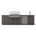 Blaze Golden Hour 10-Ft Outdoor Kitchen Island w/ 40-Inch Premium LTE+ Grill, Fridge, Sink in Gunmetal w/ Aeris Countertop