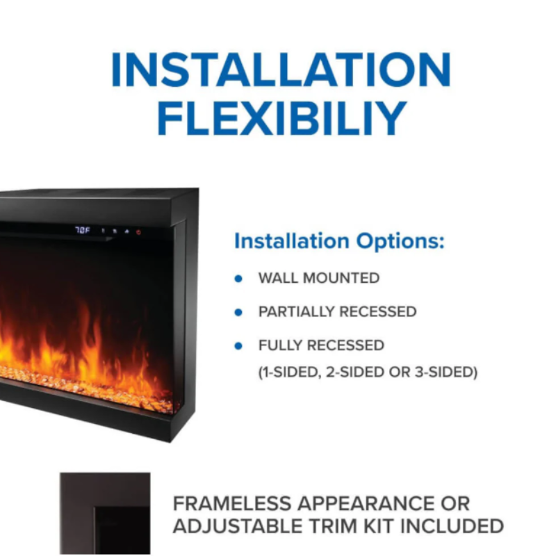 Napoleon Astound FlexMount 74" Linear Electric Fireplace | NEFL74AB - view 5