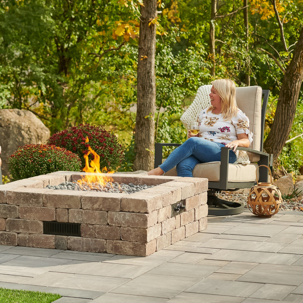 The Outdoor GreatRoom Bronson Block Square Gas Fire Pit Kit - view 6