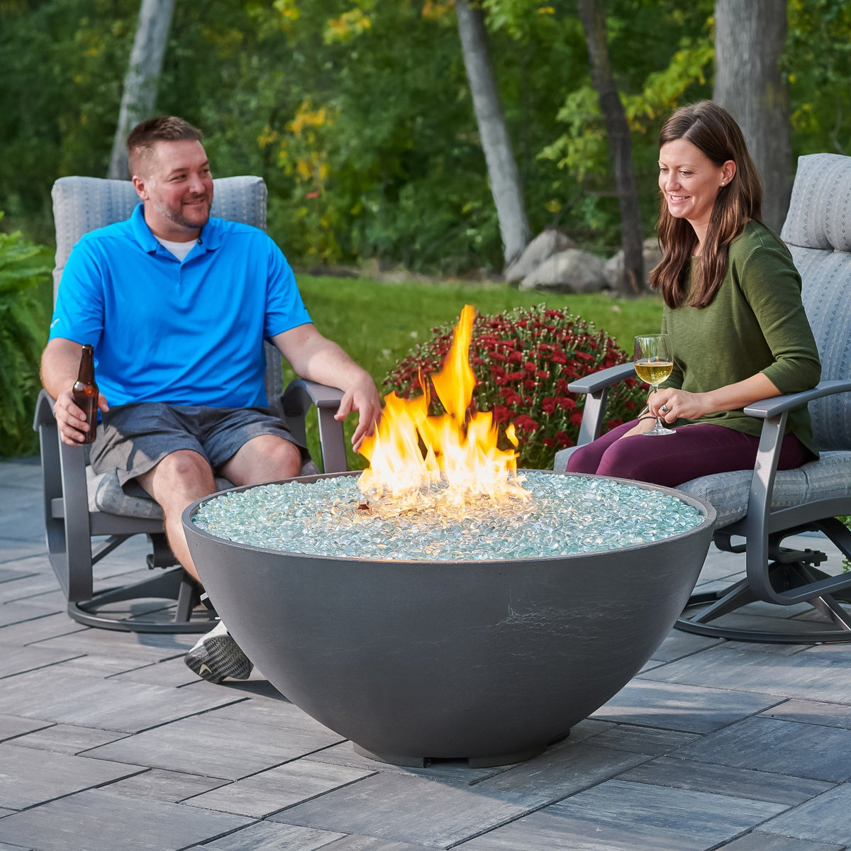 The Outdoor GreatRoom Cove Edge Round Gas Fire Pit Bowl 42" - view 7