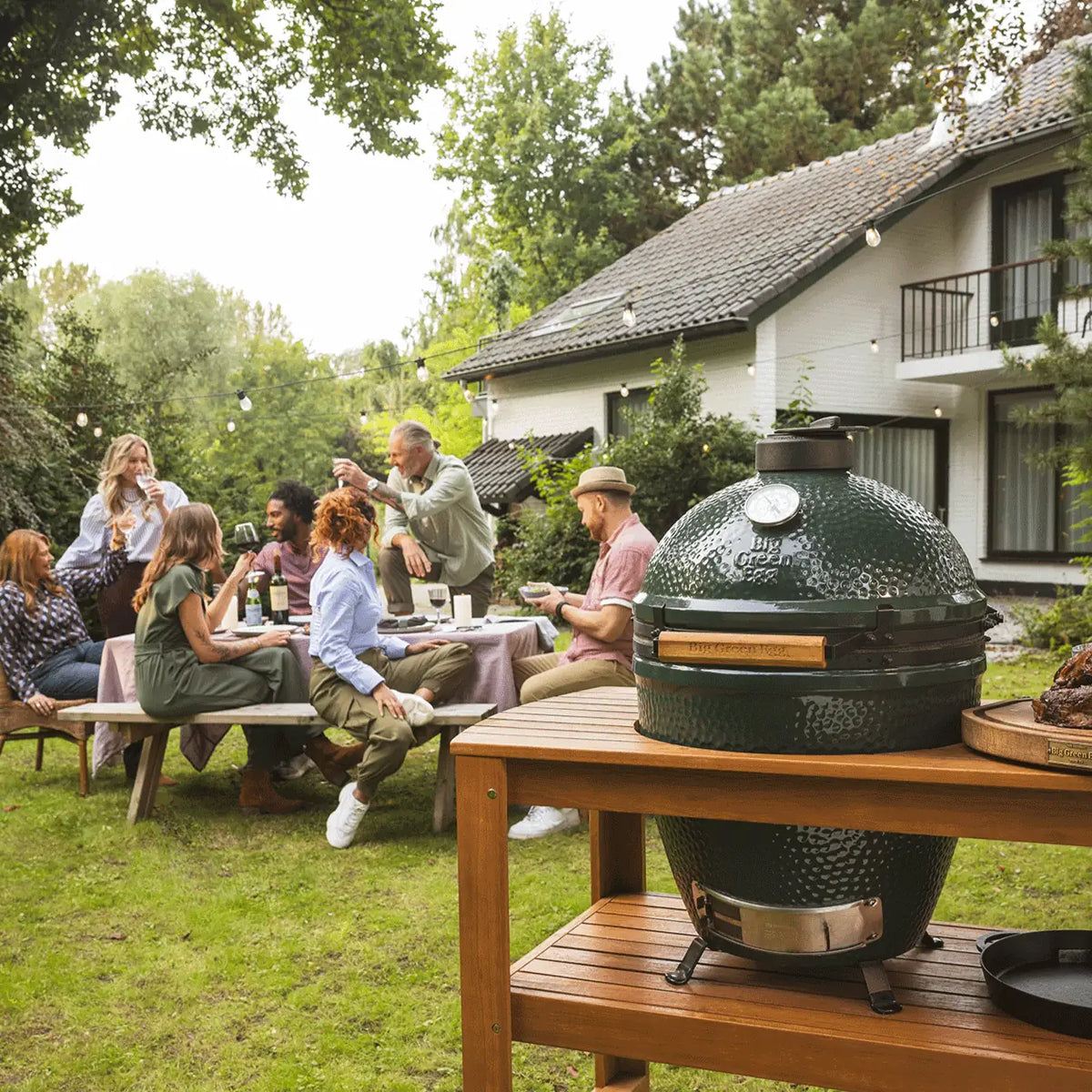 Big Green Egg Table - Solid Acacia Hardwood for Large EGG – view 2