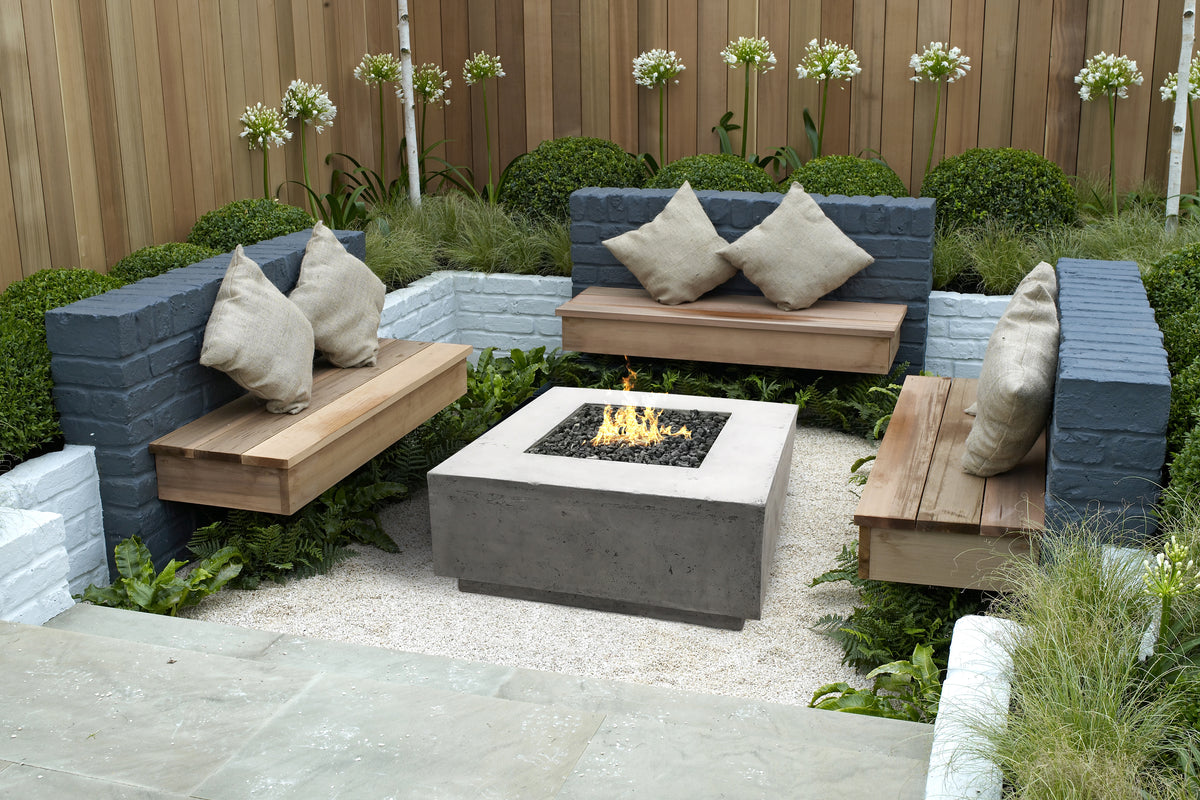 XO Appliance Fire square table 36" x 36" Natural gas fired GFRC (XO-XOFSQR3636LS) – view 4