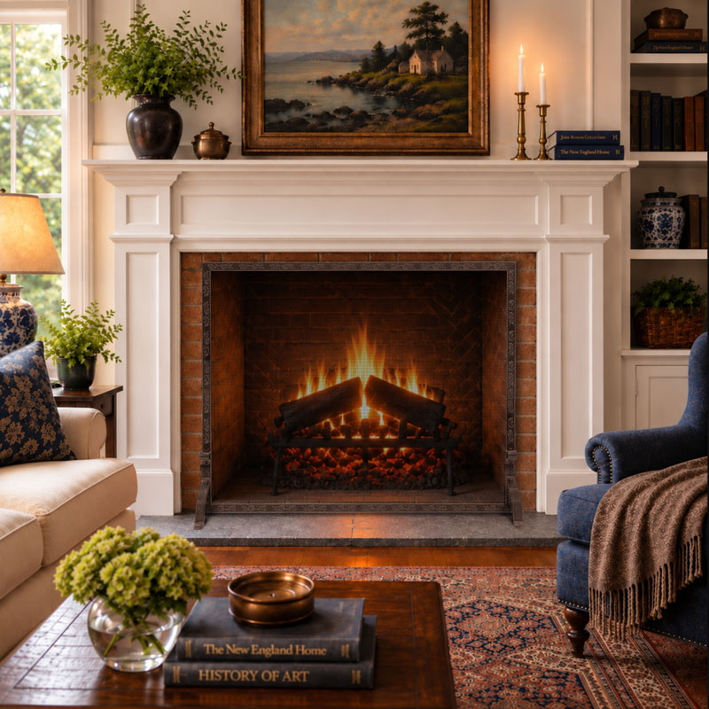 Bay Branch Embossed - Burnished Bronze, shown in a room setting