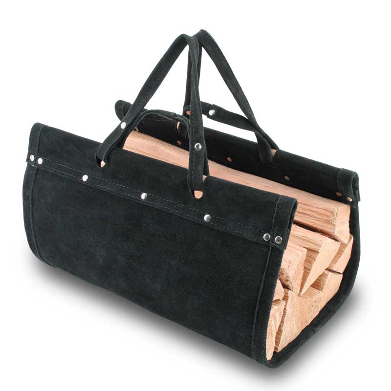 Top Grain Wood Carriers - Black Suede