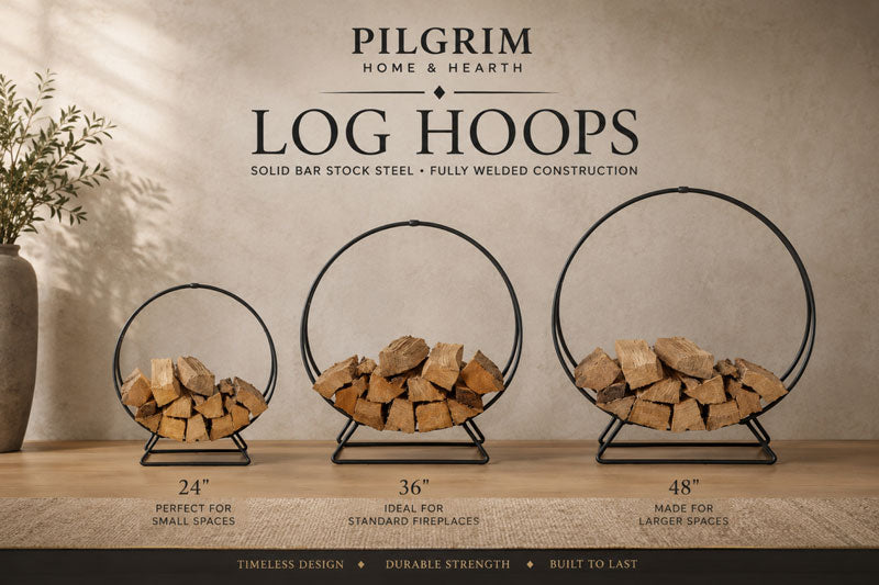 Log Hoop - Matte Black, shown in a room setting
