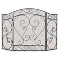 Country Scroll 3 Panel Folding Screen - Black