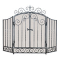 Vienna 3 Panel Screen With Doors - Brushed Bronze
