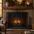 Leaf & Vine Flat Screen With Doors - Black, shown in a room setting