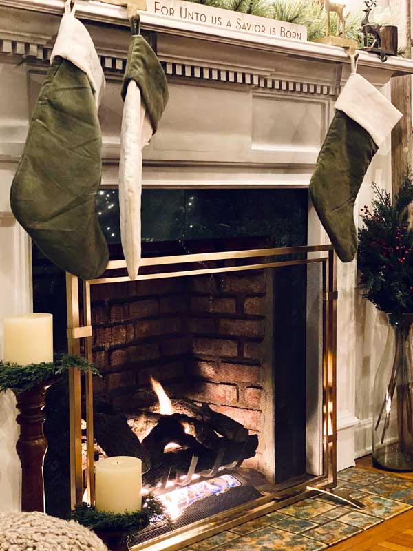 Sinclair Single-Panel Fireplace Screen, shown in a room setting