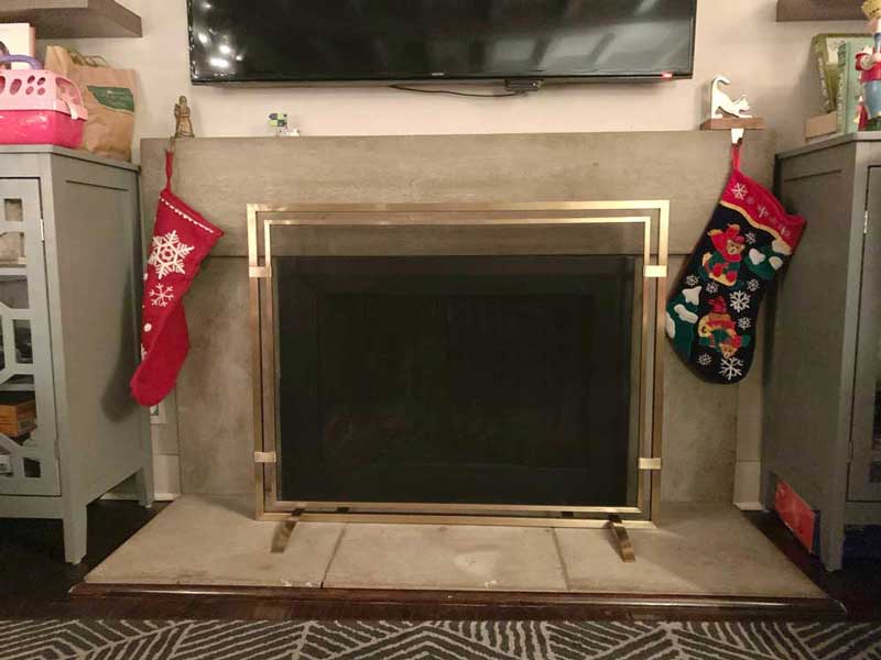 Sinclair Single-Panel Fireplace Screen, shown in a room setting