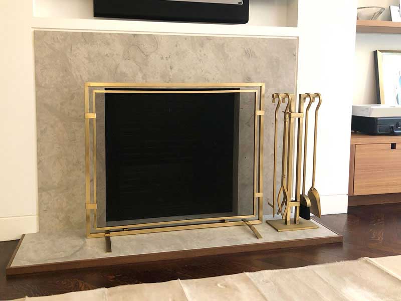 Sinclair Single-Panel Fireplace Screen, shown in a room setting