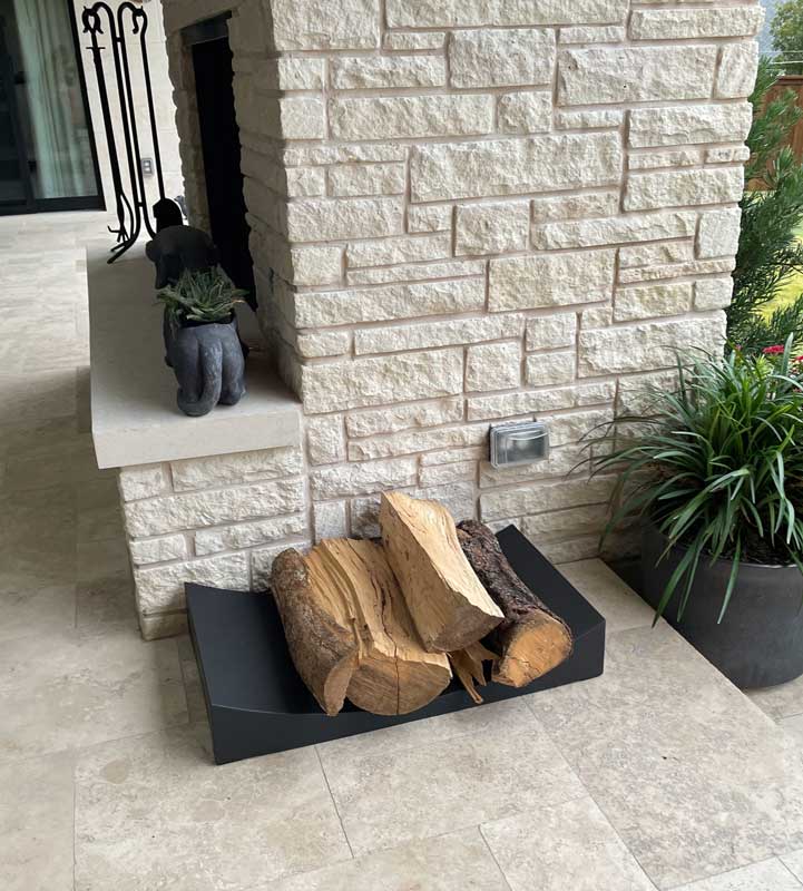 Minimalist Wood Holder, shown in a room setting