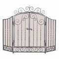 Vienna 3 Panel Screen With Doors - Brushed Pewter