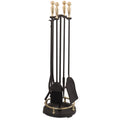 Brass & Black Round Base Tool Set - Matte Black
