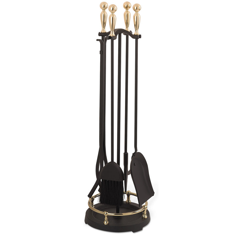 Brass & Black Round Base Tool Set - Matte Black