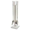 Carrara Marble Tool Set Square Base - Satin Nickel