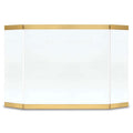 Modern Glass Folding Fireplace Screen - Burnished Brass