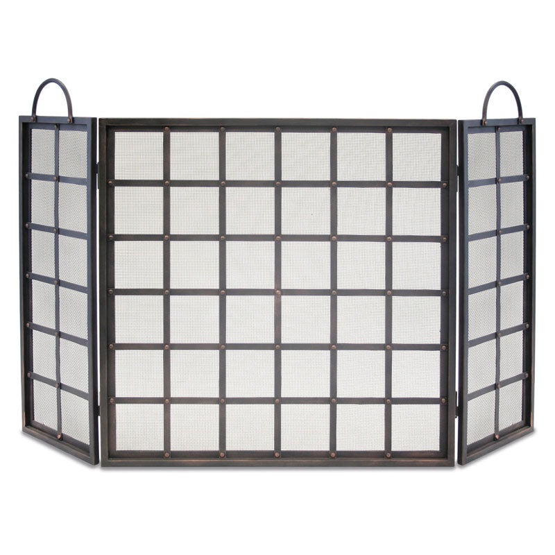 Manor Folding Fireplace Screen - Distressed Bronze