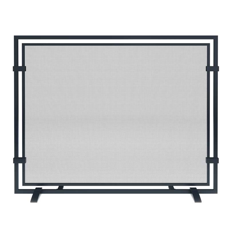 Sinclair Single-Panel Fireplace Screen - Matte Black
