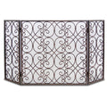 Abington Folding Fireplace Screen - Distressed Bronze