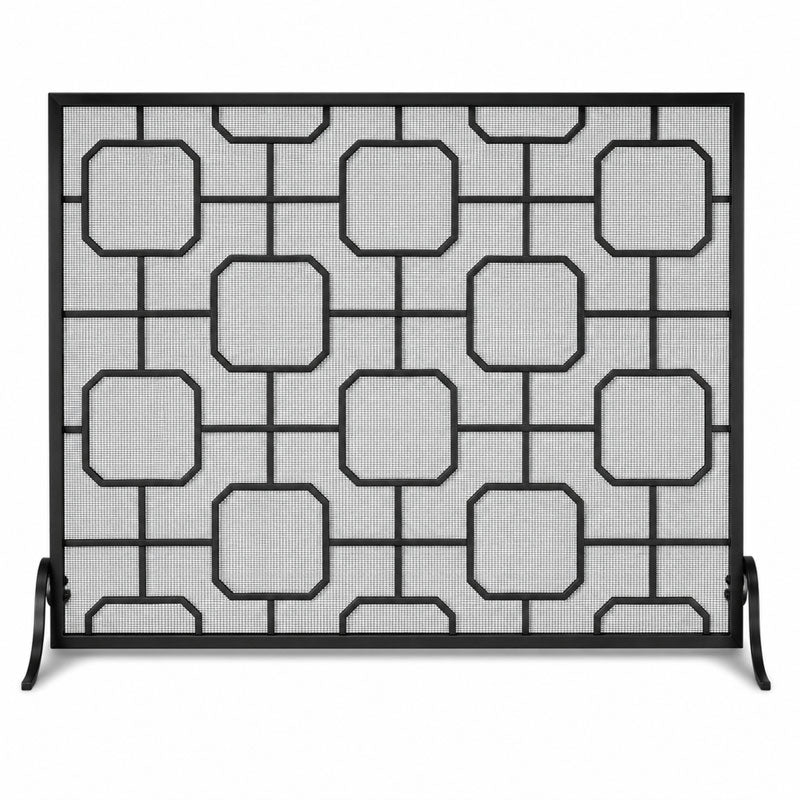 Madison Single-Panel Fireplace Screen - Matte Black