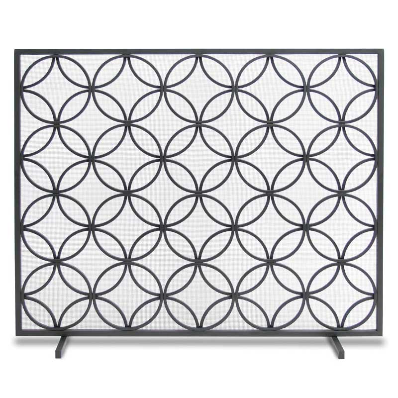 Bedford Single-Panel Fireplace Screen - Matte Black