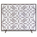 Abington Single-Panel Fireplace Screen - Distressed Bronze