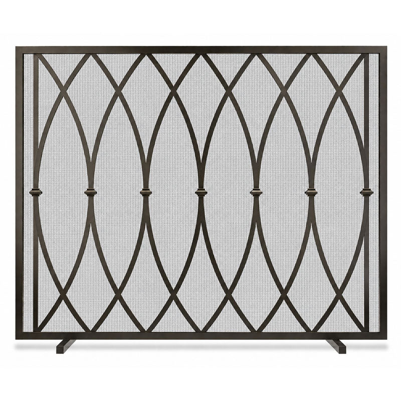 Addison Single-Panel Fireplace Screen - Burnished Bronze