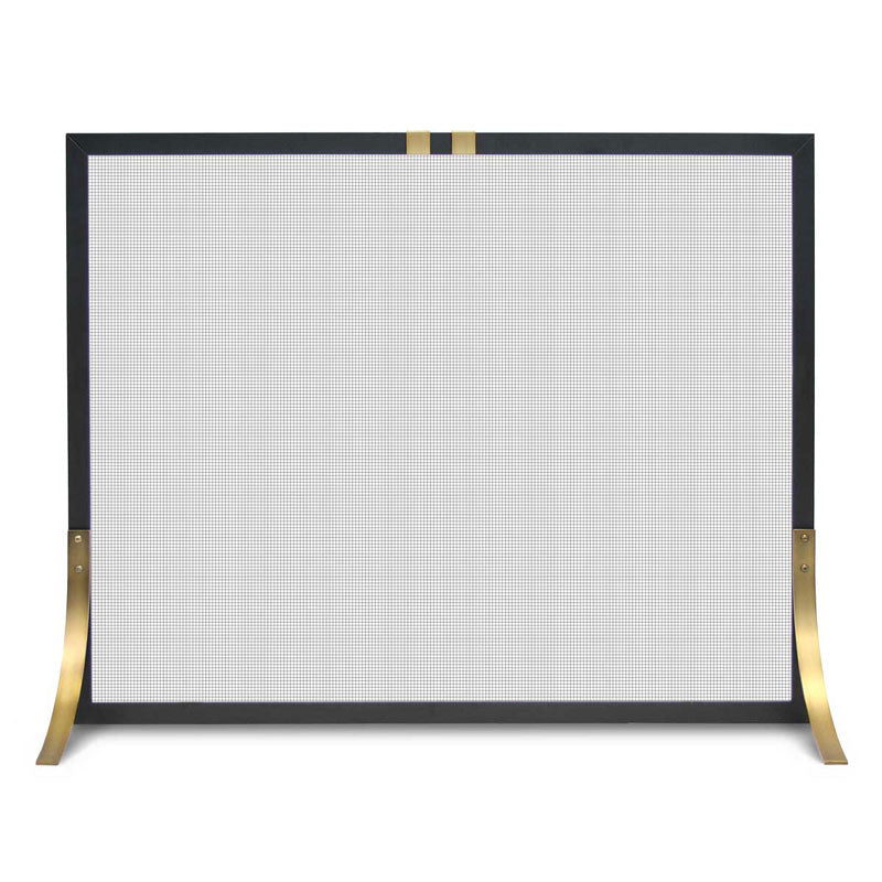 Valiant Mesh Single-Panel Fireplace Screen - Black