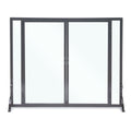 FGND Full Height Door Glass Fireplace Screen With Doors - Black