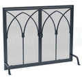 Montecito Door Fireplace Screen With Doors - Matte Black
