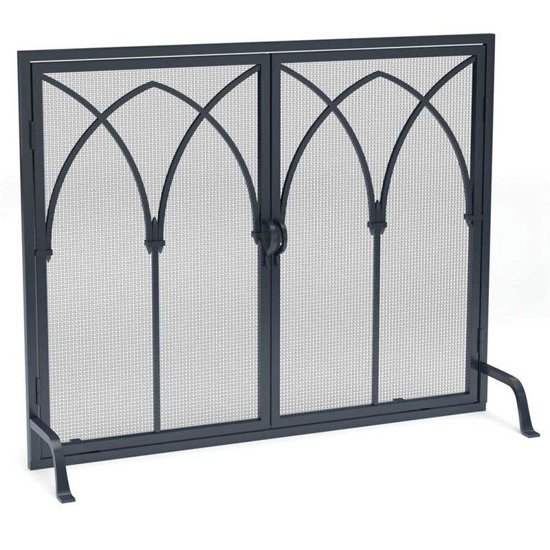 Montecito Door Fireplace Screen With Doors - Matte Black
