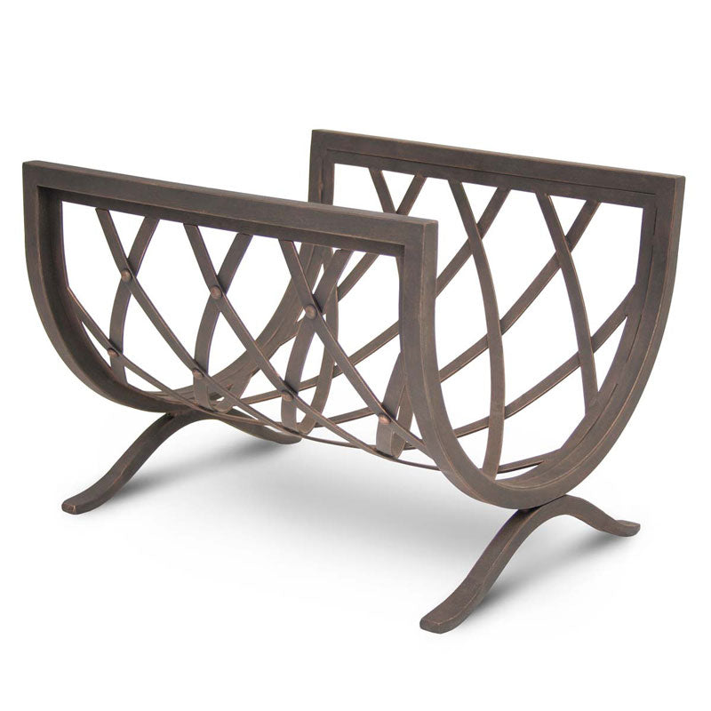 Iron Weave Wood Holder - Distressed Bronze