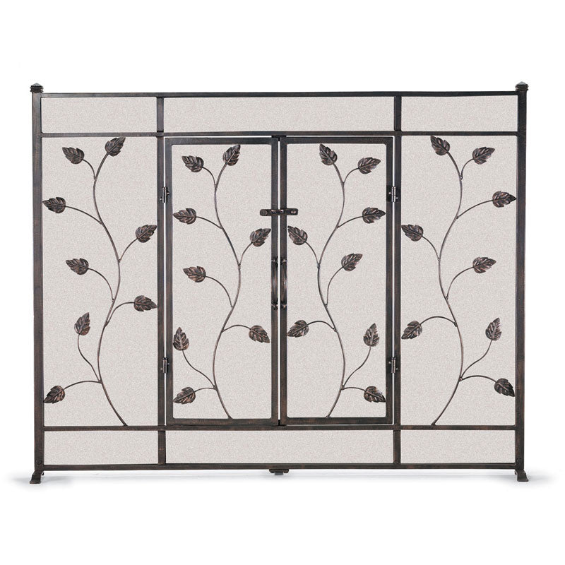Leaf & Vine Flat Screen With Doors - Brushed Bronze