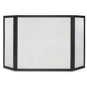 Ballard Embossed Folding Fireplace Screen - Matte Black, product view