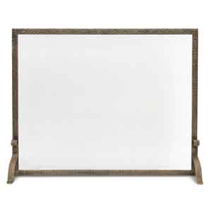 Ballard Embossed Single-Panel Fireplace Screen - Burnished Brass, product view